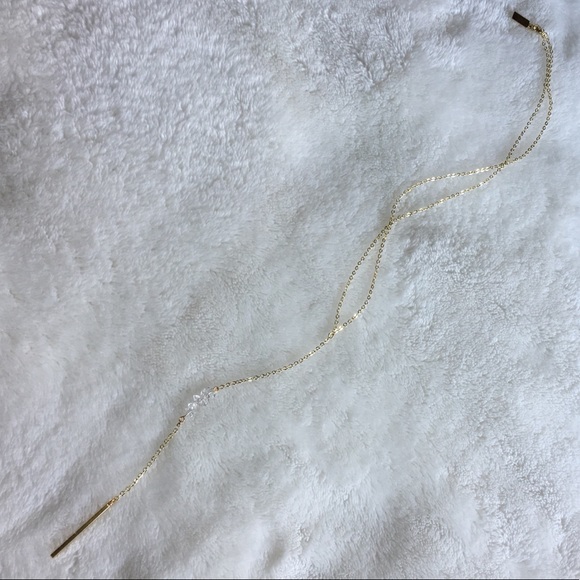 {✨E+L🌙} Herkimer Diamond
14K Gold Lariat Necklace - Picture 4 of 7
